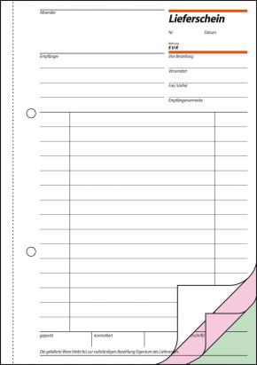 1 Stück Sigel Formularbuch LI 535 Lieferschein mit Empfangsschein, A5