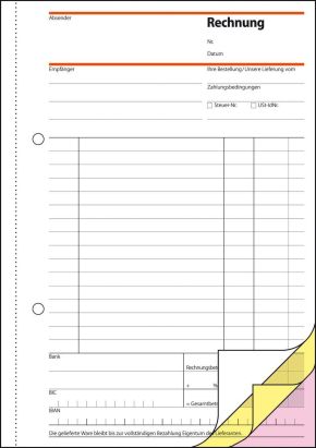 1 Stück Sigel Formularbuch SD 032 Rechnung, A5, 3 x 40 Blatt, SD