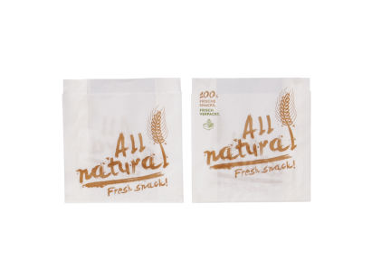4000 Stück Döner- Snackbeutel All Natural 17x16cm, 2-seitig offen, weiß mit Druck 4000 Stück Döner- Snackbeutel All Natural 17x16cm, 2-seitig offen, weiß mit Druck