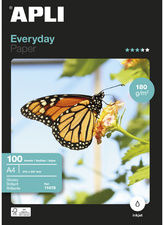 100 Stück APLI 11475 Foto-Papier everyday, DIN A4, 180 g/qm, hochglänzend 100 Stück APLI 11475 Foto-Papier everyday, DIN A4, 180 g/qm, hochglänzend