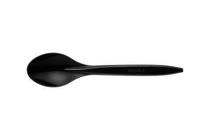 100 Stück Premium Mehrweg-Besteck Plastiklöffel 18cm, schwarz 100 Stück Premium Mehrweg-Besteck Plastiklöffel 18cm, schwarz