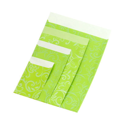 Papier Flachbeutel 116296F, Ranken, grün, 70g/m²