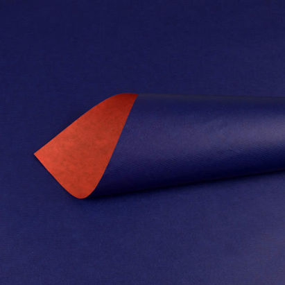 Geschenk- Kraftpapier 119002, Bicolor, orangerot / blau, 250m, 60g/m²