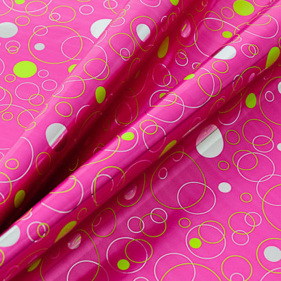 Geschenkpapier 128032, Whirpool, pink - grün - silber / weiß, 200m, 74g/m²