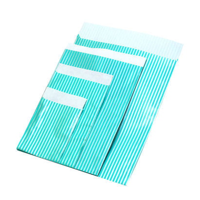 Papier Flachbeutel 167392F, Lignes, türkis - silber, 88g/m²