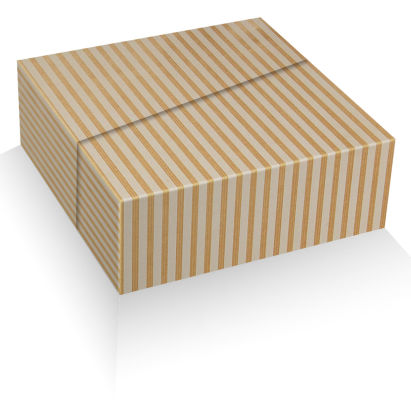 Geschenk- Kraftpapier 78242, Classy Stripes, weiß / natura, 250m, 60g/m²