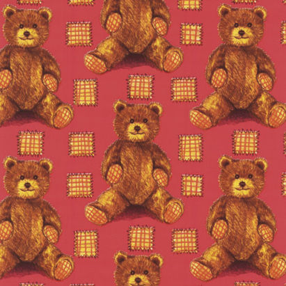 Geschenkpapier 83032, Teddybär, rot / weiß, 250m, 70g/m²