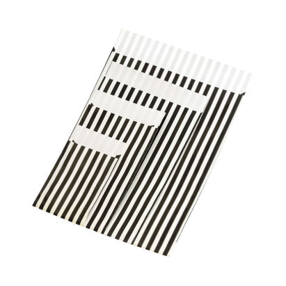 Papier Flachbeutel 86670F, Stripes, schwarz - weiß, 80g/m²