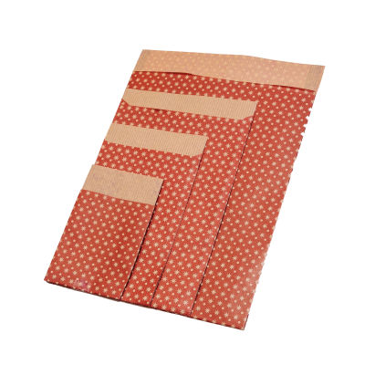 Papier Flachbeutel 78220F, Stars and Dots, rot, 60g/m²