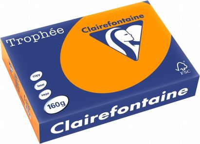 250 Blatt Kopierpapier Clairalfa Universal-Papier Trophée (Orange) DIN A4, 160 g/qm