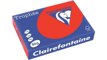 500 Blatt Kopierpapier Clairalfa Universal-Papier Trophée (Korallenrot) DIN A4, 80 g/qm