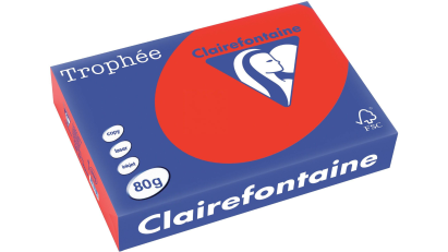500 Blatt Kopierpapier Clairalfa Universal-Papier Trophée (Korallenrot) DIN A4, 80 g/qm 500 Blatt Kopierpapier Clairalfa Universal-Papier Trophée (Korallenrot) DIN A4, 80 g/qm