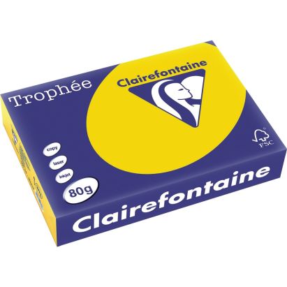 500 Blatt Kopierpapier Clairalfa Universal-Papier Trophée (Sonnenblumengelb) DIN A4, 80 g/qm