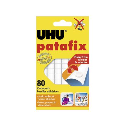 1 Stück UHU Klebepads patafix, wieder ablösbar, weiß (48810)