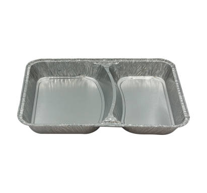 100 Stück Alu- Menüschale 352/460ml, 2-geteilt, 227x177x30mm, R880G