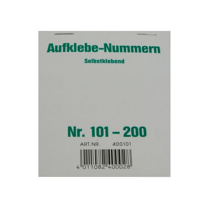 100 Stück Aufklebenummern, selbstklebend, Gewinn 101-200