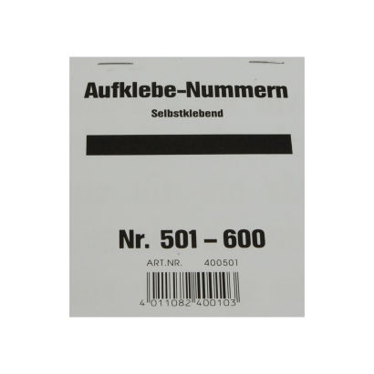 100 Stück Aufklebenummern, selbstklebend, Gewinn 501-600