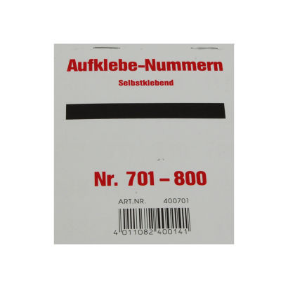 100 Stück Aufklebenummern, selbstklebend, Gewinn 701-800