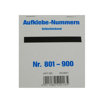 100 Stück Aufklebenummern, selbstklebend, Gewinn 801-900