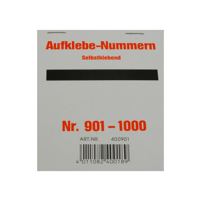 100 Stück Aufklebenummern, selbstklebend, Gewinn 901-1000