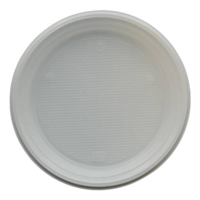 100 Stück Plastikteller, Menüteller PP, Ø23cm, ungeteilt, weiß 100 Stück Plastikteller, Menüteller PP, Ø23cm, ungeteilt, weiß