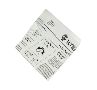 TOP 1000 Stück Döner- Snackbeutel News Paper 15x16cm, Perga 45g/m², weiß