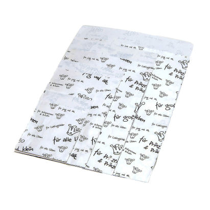 1000 Stück Papier Flachbeutel 118470F, Königskinder, weiß - schwarz, 70g/m², 130x180mm