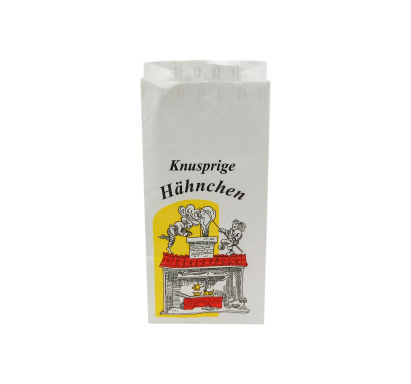 1000 Stück Warmhaltebeutel, Hähnchenbeutel Max & Moritz, 3-lagig, 1/2, 110g 1000 Stück Warmhaltebeutel, Hähnchenbeutel Max & Moritz, 3-lagig, 1/2, 110g