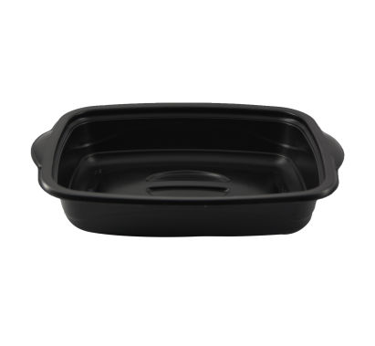Groupeguillin 200 Stück Menüschale Marmipack, ungeteilt, 254x187x48mm, 1000ml, schwarz, mit Deckel