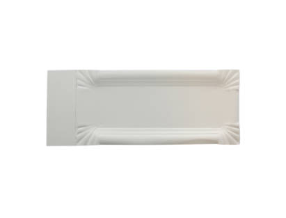 3000 Stück Bratwurst Pappteller eckig 8x18+3cm mit Abriss 3000 Stück Bratwurst Pappteller eckig 8x18+3cm mit Abriss