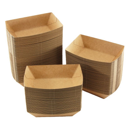 PW 1000 Stück Foodtray Pappschale 300ml, 102x59x40mm, braun
