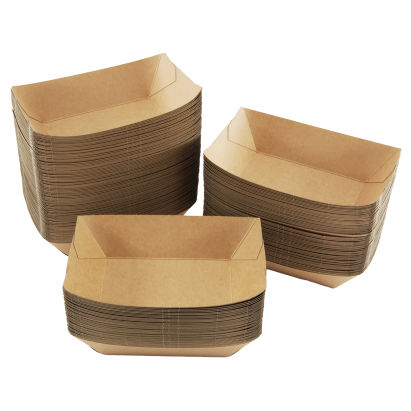 800 Stück Foodtray Pappschale 500ml, 128x76x45mm, braun