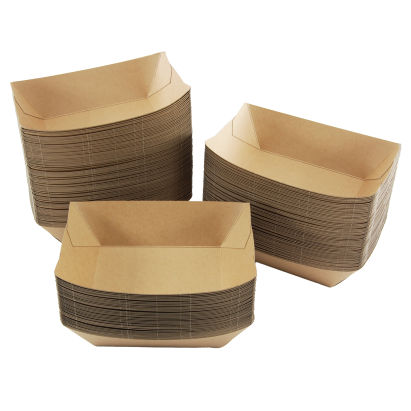 600 Stück Foodtray Pappschale 800ml, 135x87x55mm, braun