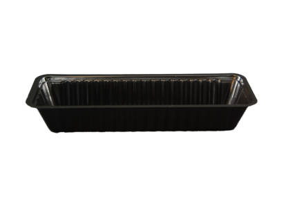 250 Stück Imbiss- Snackschale, Plastikschale PP, A16N Frikandel, 300ml, ungeteilt, 204x70x33mm, schwarz (inkl. EWKF Gebühr)