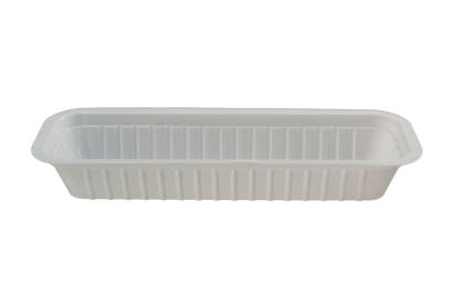 250 Stück Imbiss- Snackschale, Plastikschale PP, A16N Frikandel, 300ml, ungeteilt, 204x70x33mm, weiß (inkl. EWKF Gebühr)