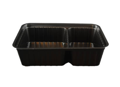 1000 Stück Imbiss- Snackschale, Plastikschale PP, A38, 850ml, 2-geteilt, 190x135x42mm, schwarz (inkl. EWKF Gebühr)