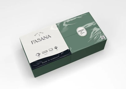 1500 Stück FASANA Papier Servietten 2-lagig, 33x33cm, 1/8 Falz, dunkelgrün