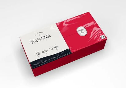 1500 Stück FASANA Papier Servietten 2-lagig, 33x33cm, 1/8 Falz, rot