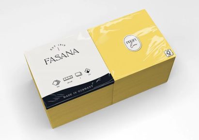250 Stück FASANA Papier Servietten 3-lagig, 40x40cm, 1/4 Falz, sun yellow, gelb 250 Stück FASANA Papier Servietten 3-lagig, 40x40cm, 1/4 Falz, sun yellow, gelb