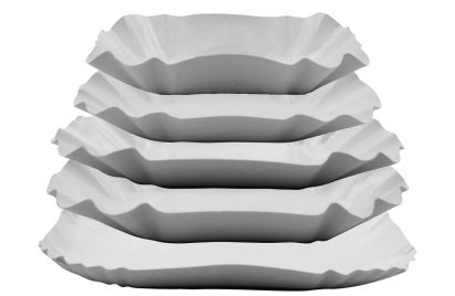 250 Stück Pappschalen, Pommesschale KU2, 120x210x35mm, oval, weiß (inkl. EWKF Gebühr)