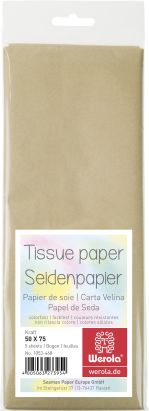 5 Stück Seidenpapier 50 x 75cm, 17 g/m², natur 5 Stück Seidenpapier 50 x 75cm, 17 g/m², natur