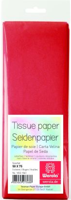 5 Stück Seidenpapier 50 x 75cm, 17 g/m², rot 5 Stück Seidenpapier 50 x 75cm, 17 g/m², rot