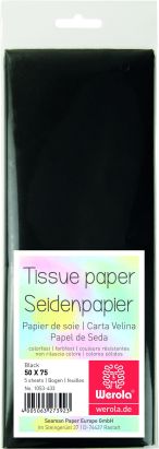 5 Stück Seidenpapier 50 x 75cm, 17 g/m², schwarz 5 Stück Seidenpapier 50 x 75cm, 17 g/m², schwarz