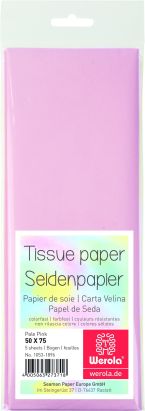 5 Stück Seidenpapier 50 x 75cm, 17 g/m², zartrosa 5 Stück Seidenpapier 50 x 75cm, 17 g/m², zartrosa