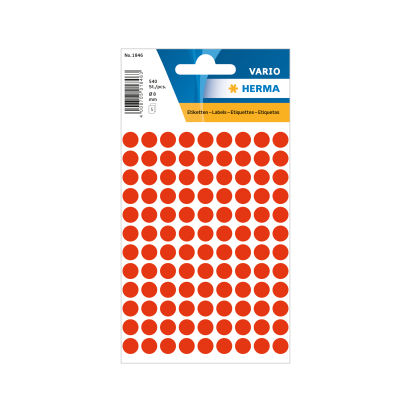 540 Stück HERMA Markierungspunkte, Durchmesser: 8 mm, leucht-rot (1846)