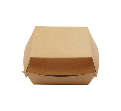 75 Stück Bio Warmhalte- Hamburger Box klein, 115x105x80mm, braun, green Nature