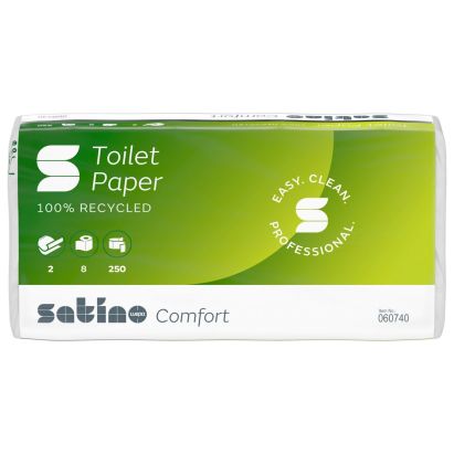8 Rollen WEPA comfort Toilettenpapier, 2-Lagig, Recycling, hochweiß
