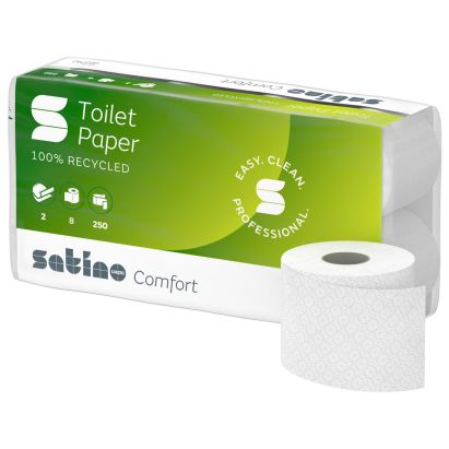 8 Rollen WEPA comfort Toilettenpapier, 2-Lagig, Recycling, hochweiß