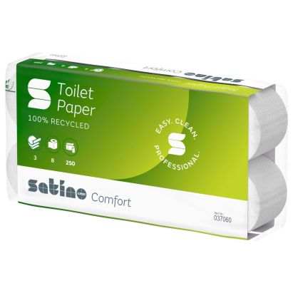 8 Rollen WEPA comfort Toilettenpapier, 3-lagig, MT1, recycling, hochweiß