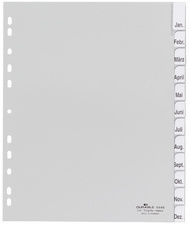 1 Stück DURABLE Kunststoff-Register (6410) A4, PP, 12-teilig, grau 1 Stück DURABLE Kunststoff-Register (6410) A4, PP, 12-teilig, grau